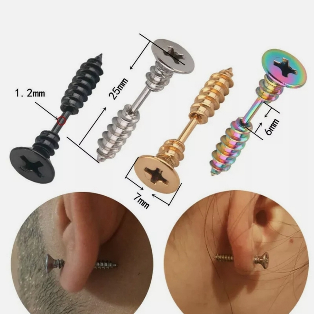 Unisex Screw Earrings